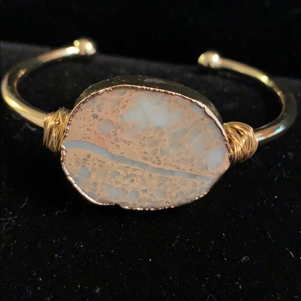 NEW. Raw sea jasper cuff bracelet.